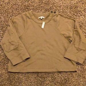 Madewell 3/4 sleeve sweatshirt, camo green color, size small.